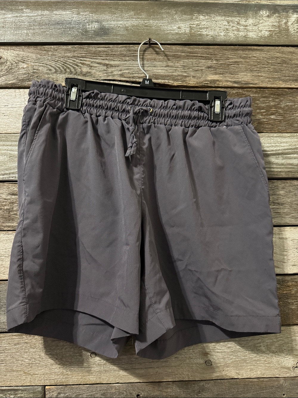 Women's Gray Elastic-Waist Drawstring Athletic Shorts - Picture 1 of 6